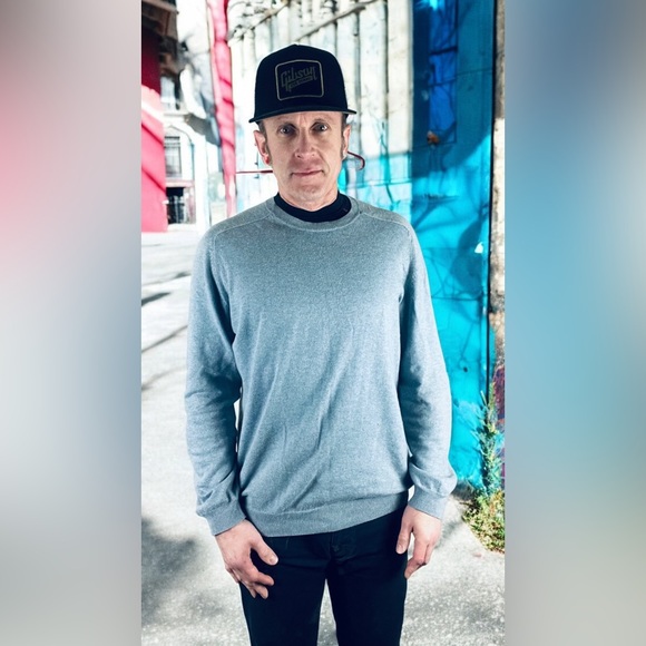 Taken down until MADe ART Crew Neck Cotton Wool Blend Sweater with Leather Elbow - Picture 3 of 5